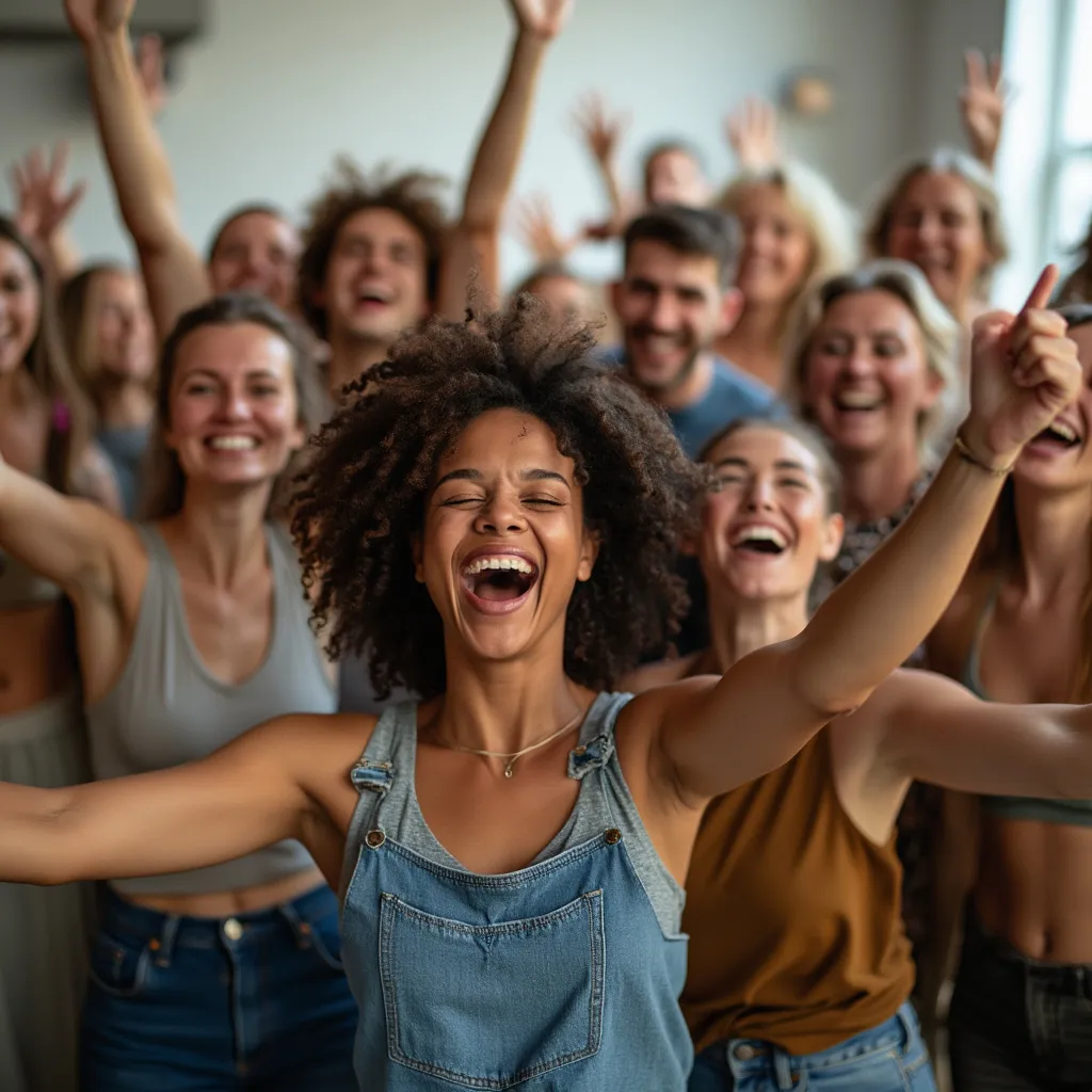 Moment de célébration après un atelier